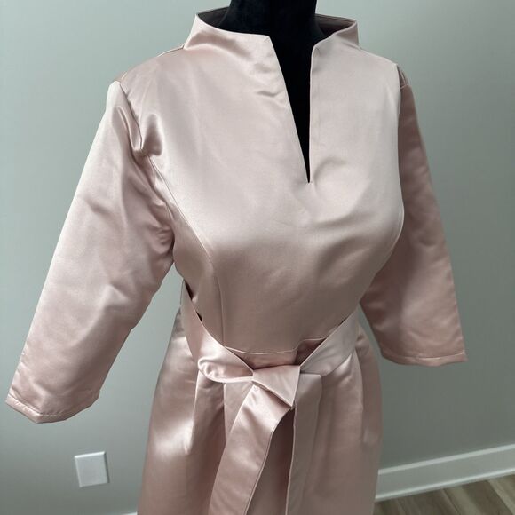 NWT Women's Midi sz 16/18 Dress Wedding Formal Party Stand Collar Satin MSRP$85 - Picture 4 of 14